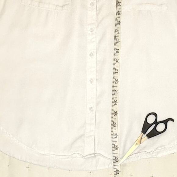 Lou Grey for LOFT Chambray Long Sleeve Button Up Shirt Women's M | White | EUC - Picture 9 of 12